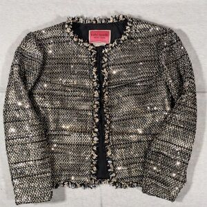 Metallic Tweed Cropped Jacket Kate Spade New York Women’s Size 2